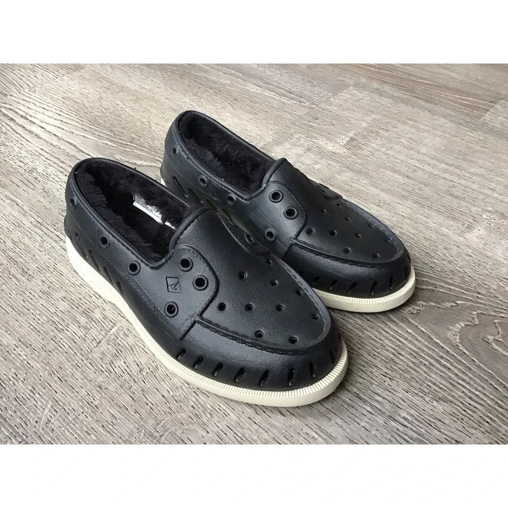 Sperry Authentic Original Cozy Float Boat Mens 4 36 Black Casual Shoes STS23884